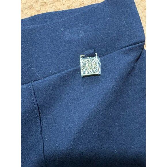 Anne Klein Women’s Dress Pants Navy Pull On Dress Pants Size 6 Scallop Stretch - Picture 2 of 8